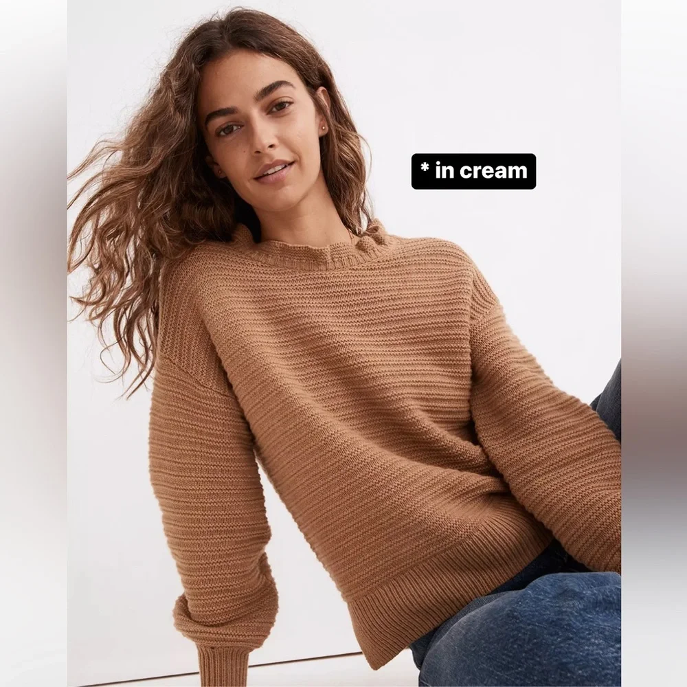 Madewell Ruffle-Neck Pullover Sweater in Cotton-Merino Yarn - Picture 7 of 10